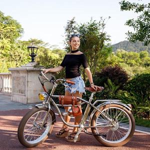해외 무료배송 전기 지방 자전거 500W 크루저 빈티지 비치 레트로 자전거 올드 스쿨 Ebike 전기 오토바이