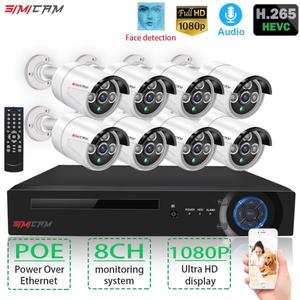 해외 무료배송보안 카메라 2/8ChanelPOE CCTV 시스템 NVR 키트 1080P HD 비디오 ip 카메라 IRCUT 2mp HD POE 홈 보안 비디오 감시 세트