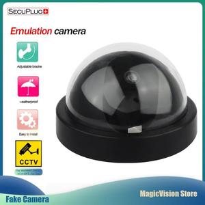 해외 무료배송SecuPlug + 홈 더미 돔 보안 카메라 적외선 무선 CCTV 감시 가짜 카메라 야외 거짓 시뮬레이션 카메라