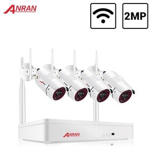 해외 무료배송ANRAN 무선 2MP CCTV 무선 시스템 NVR 키트 야외 P2P 와이파이 IP 보안 카메라 세트 비디오 감시 키트 야간 투시경
