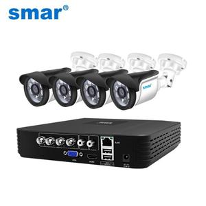 해외 무료배송4CH CCTV 시스템 720P/1080P AHD 카메라 키트 5 1 비디오 레코더 감시 시스템 야외 보안 카메라 키트 이메일 알람