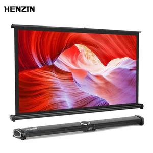 해외 무료배송 HENZIN 40 인치 16:9 미니 테이블 프로젝터 스크린 HD 매트 화이트 휴대용 탁상 프로젝션 스크린 LED LCD/DLP