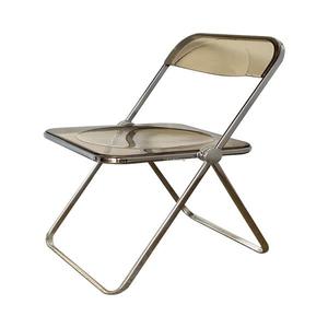 해외 무료배송 맞춤형 투명 의자 북유럽 접이식 식당 의자 홈 등받이 플라스틱 의자 현대 미니멀리스트 레스토랑 아크릴 의자
