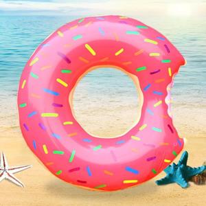 해외 무료배송 풍선 도넛 수영 반지 거대한 풀 플로트 장난감 서클 비치 바다 파티 풍선 매트리스 물 성인 키즈