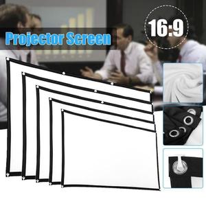 해외 무료배송 휴대용 16:9 영화 프로젝션 스크린 프로젝터 스크린 HD 홈 시어터 시네마 접이식 야외 60/72/84/100/120/150 인치