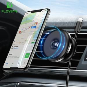 해외 무료배송FLOVEME 자기 자동차 전화 홀더 iPhone11 xiaomi 케이블 클립 자동차 공기 환기 홀더 GPS 네비게이션 마운트 스탠드 휴대 전화