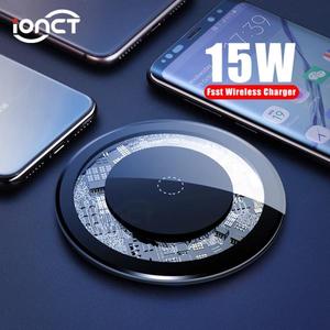 해외 무료배송 Ionct 15w 빠른 무선충전기 아이폰 x xs 11pro 보이는 usb qi 충전 패드 삼성 s8 s9 참고 9 전화 wireless charger