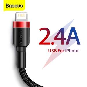 해외 무료배송 Baseus USB 케이블 (iPhone 11 용) Max XR X 8 7 6 6s Plus 5 5S iPad Pro 2.4A 고속 충전 충전기 데이터 코드 휴대 전