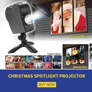 해외 무료배송 크리스마스 할로윈 레이저 프로젝터 12 영화 디스코 라이트 미니 창 홈 시어터 프로젝터 실내 야외 원더 랜드 프로젝터