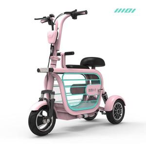해외 무료배송 전기 스쿠터 Foldable 세 바퀴 전기 자전거 400W 부모 자녀 10 인치 미니 전기 세발 자전거 애완 동물 자동차