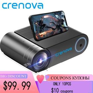 해외 무료배송 CRENOVA 미니 프로젝터 LED 풀 HD 1280x720 무선 동기화 2800 루멘 홈 시어터 비디오 비머