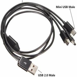 해외 무료배송 USB2.0 유형 A 남성 3 미니 USB B 남성 5 핀 데이터 충전 커넥터 케이블 480Mbp 동기화 전원 케이블 분배기 전화 고속