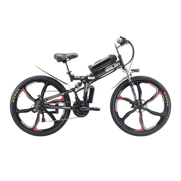 해외 무료배송 접이식 전기 자전거 48V 10AH 리튬 배터리 26 인치 성인 전원 350W 모터 보조 오프로드 가변 속도 산악 자전거