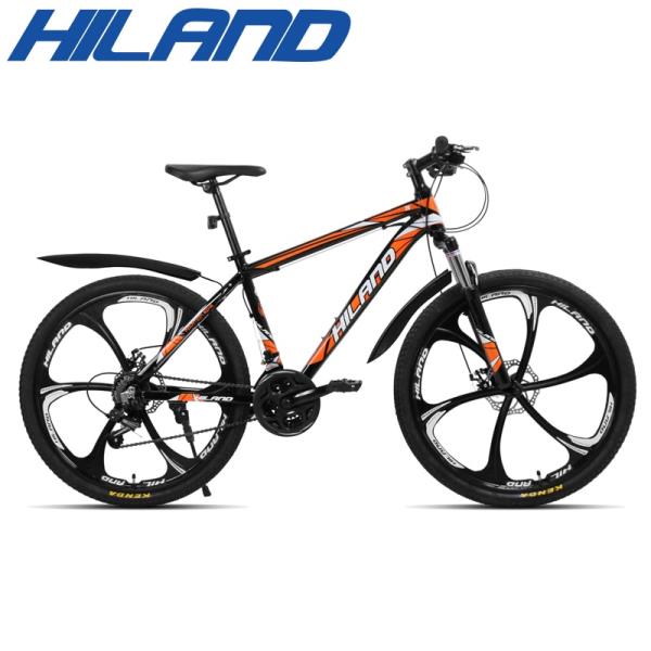 해외 무료배송 HILAND 26 인치 21 속도 알루미늄 합금 서스펜션 자전거 더블 디스크 브레이크 산악 자전거 자전거 서비스 및 무료 선물