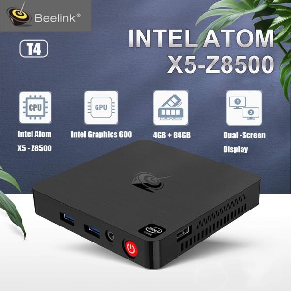해외 무료배송 Beelink T4 데스크탑 미니 PC Windows 10 Intel Atom x5 - Z8500 그래픽 600 4GB RAM 64GB eMMC 2.4G + 5.8G