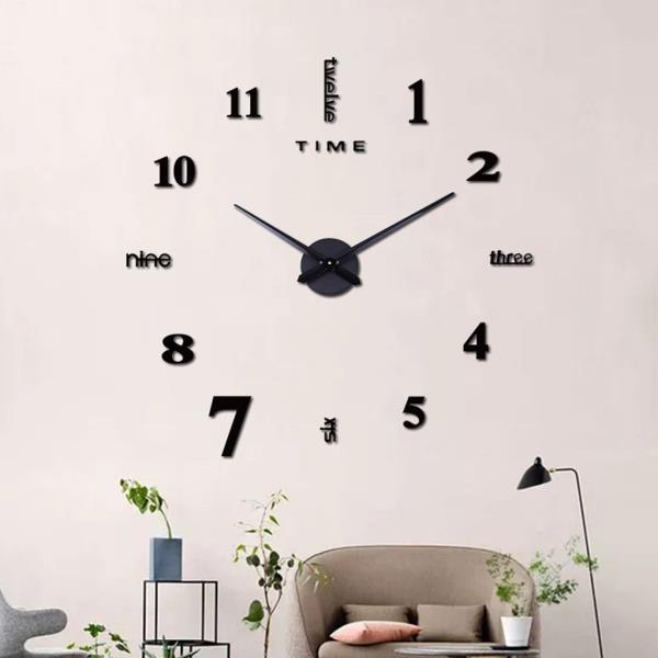 해외 무료배송 현대 대형 벽시계 3d 미러 스티커 독특한 큰 숫자 시계 Diy 장식 벽시계 아트 스티커 데칼 홈 현대 장식