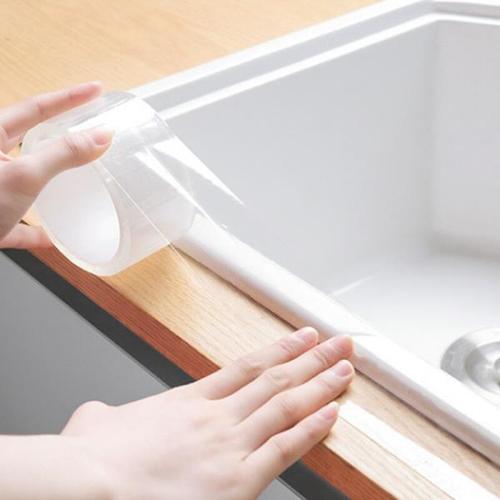 해외 무료배송 1 롤 PVC 방수 투명 테이프 욕실 갭 스트립 화장실 코너 라인 인감 스트립 스티커 세라믹 스티커 주방 도구