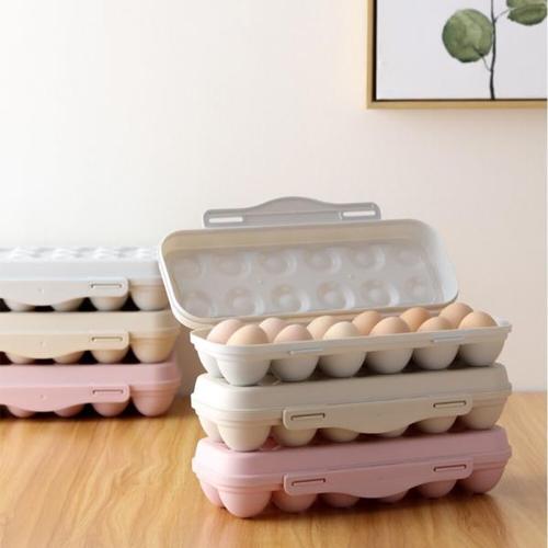 해외 무료배송 12 그리드 Stackable Egg Storage Box 냉장고 Crisper 가정용 계란 상자 구획 계란 트레이 주방 조리 보존 도구
