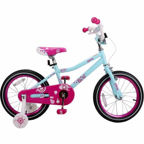 해외 무료배송 12 14 16 인치 파리 소녀 키즈 자전거 핑크와 블루 키즈 자전거 V 브레이크 및 소녀를위한 훈련 바퀴