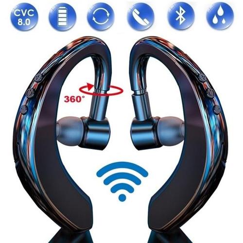 해외 무료배송 무선 Bluetooth5.0 귀고리 이어폰 방수 스포츠 비즈니스 헤드셋 단일 귀 이어폰 마이크 스마트 폰