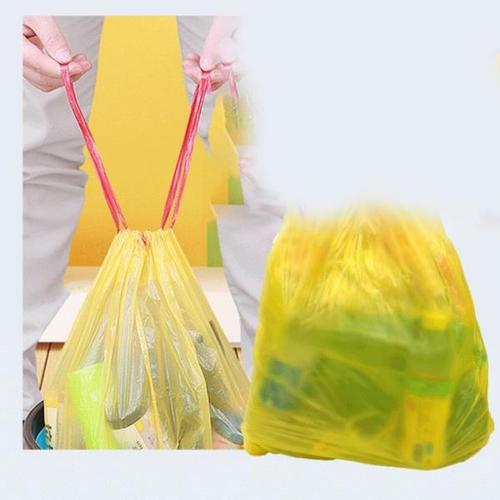해외 무료배송 15 Bags/Roll 내구성 쓰레기 봉투 가정용 Drawstring 강력한 일회용 주방 플라스틱 휴지통 휴지통 파우치