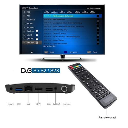 해외 무료배송 Mecool M8S PLUS DVB S2/S2X 안드로이드 9.0 2GB 16GB Amlogic S905X2 WiFi 4K 하이브리드 TV 박스 PVR 녹음 유튜브