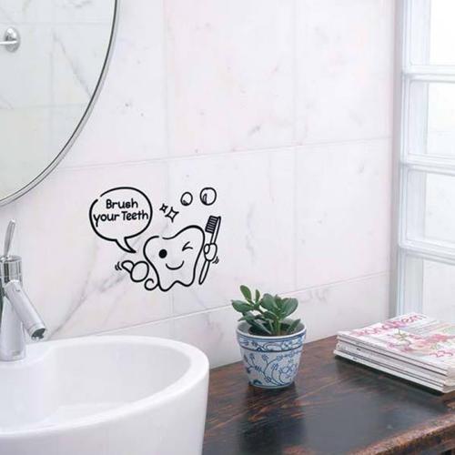 해외 무료배송 1pc 재미 있은 미소 욕실 벽 스티커 화장실 홈 장식 방수 벽 전사 술 화장실 스티커 장식 포스터