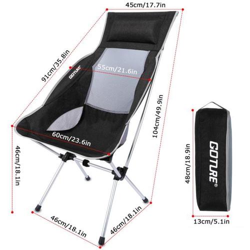 해외 무료배송Goture 야외 접는 의자 최대 부하 150kg 캠핑 피크닉 비치에 대 한 배낭 가방과 휴대용 경량 의자 낚시 좌석