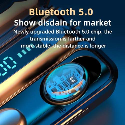 해외 무료배송 블루투스 V5.0 이어폰 무선 헤드폰 마이크 LED 디스플레이 핸즈프리 스포츠 방수 헤드셋 아이폰 안드로이드에 대한