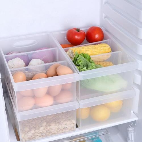 해외 무료배송 냉장고 스토리지 박스 플라스틱 스토리지 박스 가정용 구획 직사각형 식품 냉동고 계란 주방 스토리지 박스