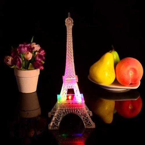 해외 무료배송 패션 다채로운 에펠 탑 Nightlight 침실 드레싱 테이블 아크릴 빛 변경 무드 램프 파티 생일 장식