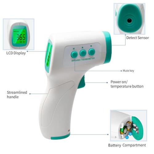 해외 무료배송 새로운 ℃/℉ 온도계 적외선 디지털 방식으로 IR LCD 아기 이마 및 귀 비 접촉 성숙한 몸 발열 배려 측정 Termometro
