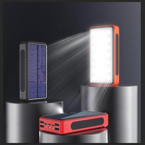 해외 무료배송 무선 태양 보조베터리 80000mAh 휴대용 외부 충전기 Xiaomi 아이폰에 대 한 빠른 충전 4 USB LED 빛 외부 배터리