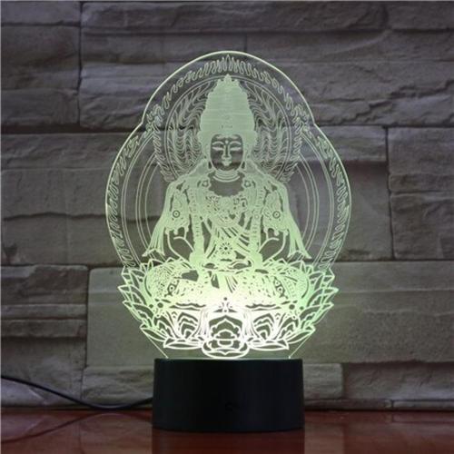 해외 무료배송 3D Led 램프 종교 홈 머리맡 장식 부처님 동상 USB 분위기 빛 여러 가지 빛깔의 테이블 조명 688