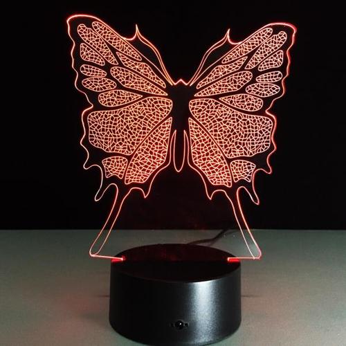 해외 무료배송 아름 다운 나비 led 밤 빛 램프 7 색 마법의 분위기 빛 침실 장식 미술 선물 gx137