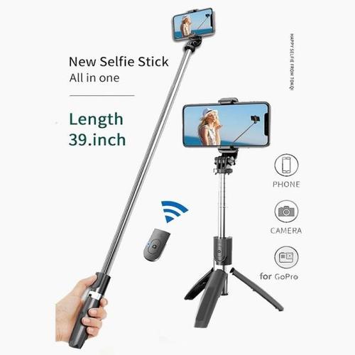 해외 무료배송 3 in 1 무선 블루투스 Selfie 스틱 삼각대 아이폰 안드로이드 Dslr Gopro 액션 카메라에 대한 원격 제어와 확장 가능한 Monopod