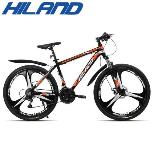 해외 무료배송 HILAND 26 인치 자전거 21 스피드 기어 Shimano TZ50 변속기 및 디스크 브레이크가있는 산악 자전거 서스펜션 자전거