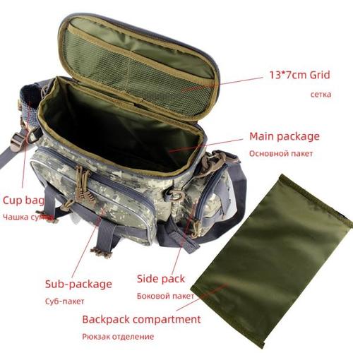 해외 무료배송 다기능 방수 낚시 가방 야외 스포츠 허리 팩 낚시 미끼 기어 스토리지 가방 단일 Crossbody 가방 X448