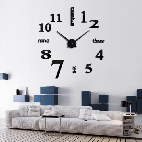 해외 무료배송 Fowecelt 3D DIY 벽시계 현대적인 디자인 대형 아크릴 시계 홈 스티커 장식 벽 번호에 미적 방 장식 시계