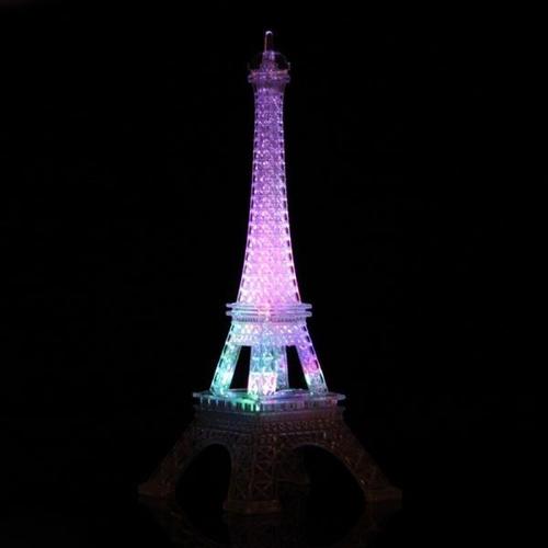해외 무료배송 다채로운 에펠 탑 Nightlight LED 램프 패션 책상 침실 아크릴 빛 변경 무드 램프 홈 파티 장식 새로운