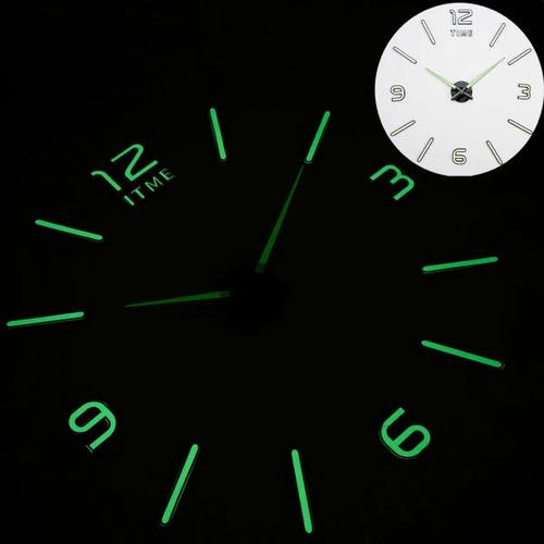 해외 무료배송 새로운 빛나는 벽시계 대형 시계 시계 Horloge 3D DIY 아크릴 거울 스티커 석영 Duvar Saat Klock 현대 음소거