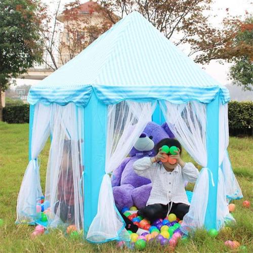 해외 무료배송 공주 소녀의 성 playtent는 어린이 텐트를 조립 장난감 공 풀 놀이 집 어린이 작은 집 접이식 야외 정원 텐트