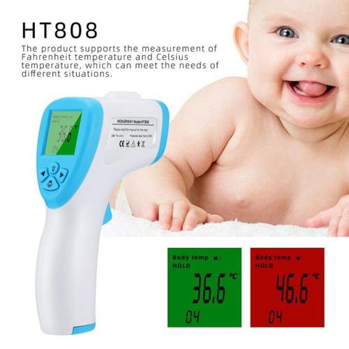 해외 무료배송 2020 아기 성인을위한 휴대용 IR 디지털 온도계 적외선 온도계 몸 비 접촉 온도계 발열 귀 온도 총