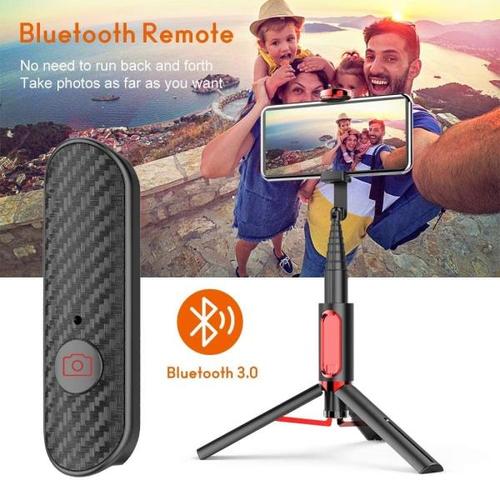 해외 무료배송 Ios 및 Android 사이의 라이브 비디오 통화에 적합한 휴대 전화 홀더가있는 무선 Bluetooth Selfie 스틱 삼각대 모노 포드