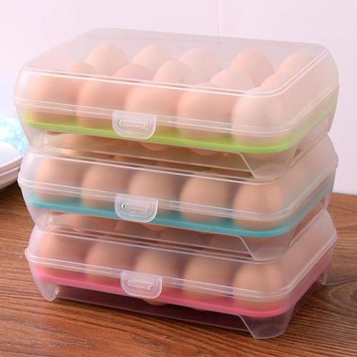 해외 무료배송 휴대용 15 셀 계란 보관 상자 실용적인 계란 냉장고 신선한 상자 다기능 케이스 계란 홀더 홈 주방 액세서리