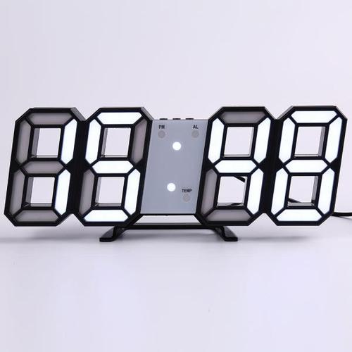 해외 무료배송 벽 시계 시계 시계 3D Led 디지털 현대 디자인 거실 장식 테이블 알람 Nightlight 빛나는 데스크탑
