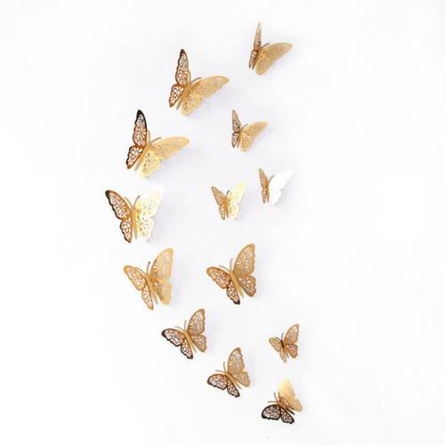 해외 무료배송 할로우 3D 나비 벽 장식 귀여운 나비 벽 스티커 아트 데코 홈 인테리어 축제 파티 정렬