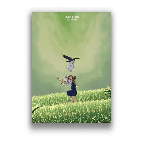 해외 무료배송 미야자키 하야오 애니메이션 영화 포스터 세트 코팅지 포스터 카페 바 장식 그림 미술 벽 스티커 홈 데코