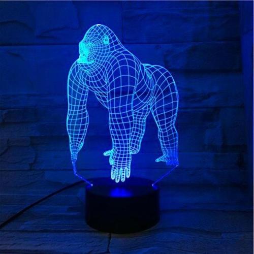 해외 무료배송 2019 동물 오랑우탄 고릴라 침팬지 3D USB LED 램프 7 색 변경 기분 환상 테이블 장식 밤 빛 538
