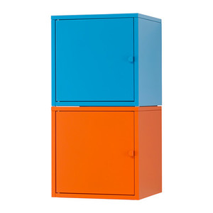 [오빠랑이케아가자] LIXHULT 수납콤비네이션, 오렌지, 블루(35x70 cm)/591.615.95